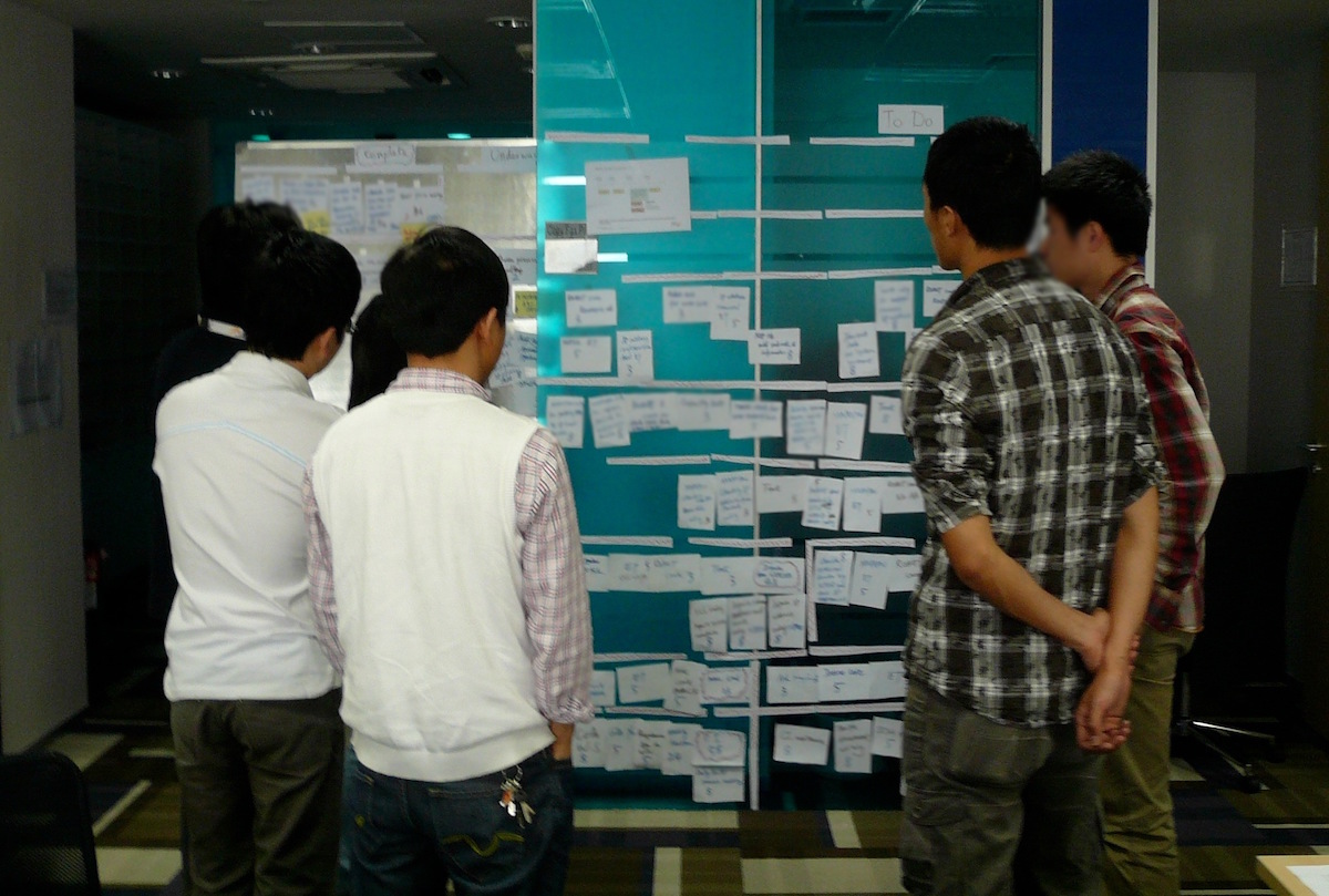 Figure 5. Visual Management - Sprint Backlog tasks on the wall